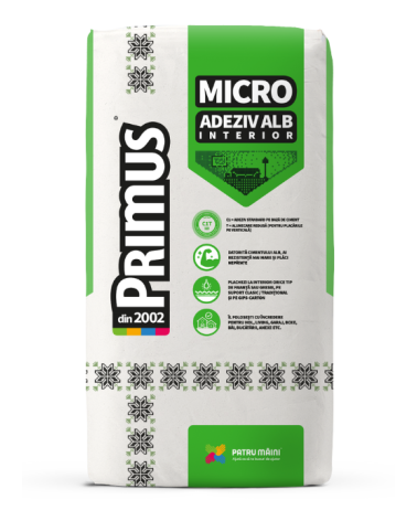 Colle Carrelage sol/mur MICRO Adhésif Blanc Intérieur 25kg - 60x60cm PRIMUS