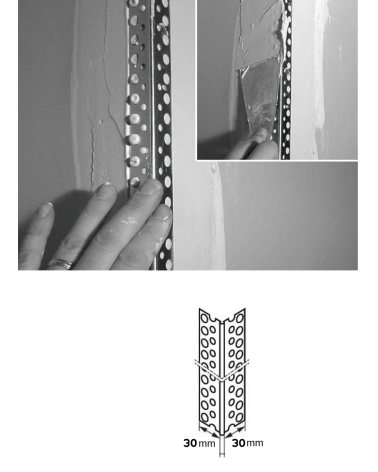 Cornière d'angle métallique plaque de plâtre en 2.5m